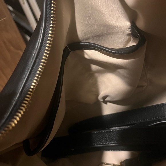 INC Brand - Black Faux Leather Shoulder Bag with Gold Hardware - Picture 7 of 9